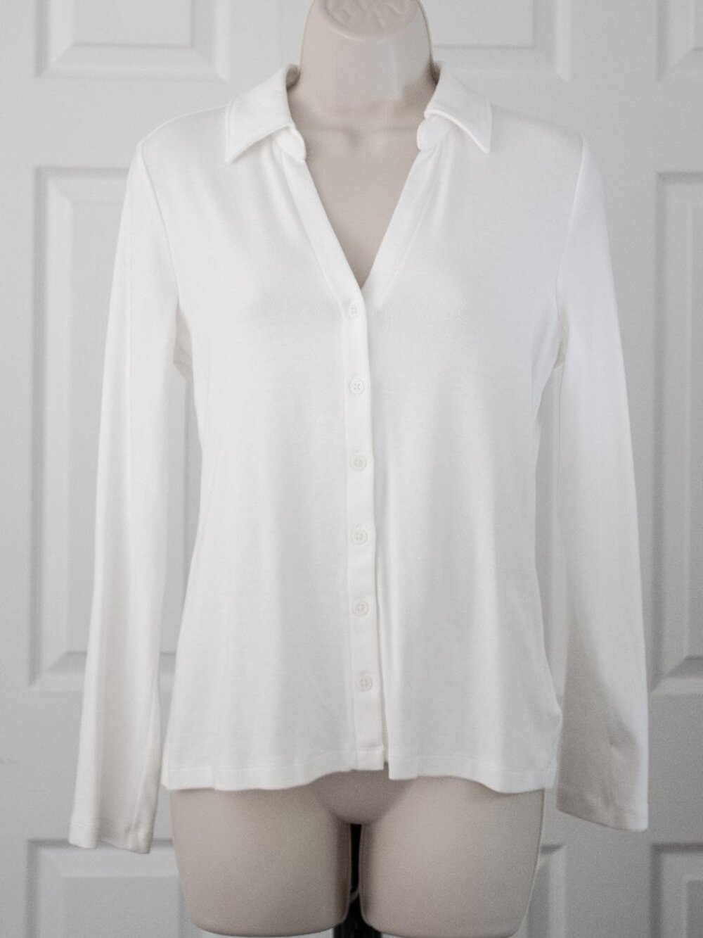 Classic White Button-Up Collared Shirt